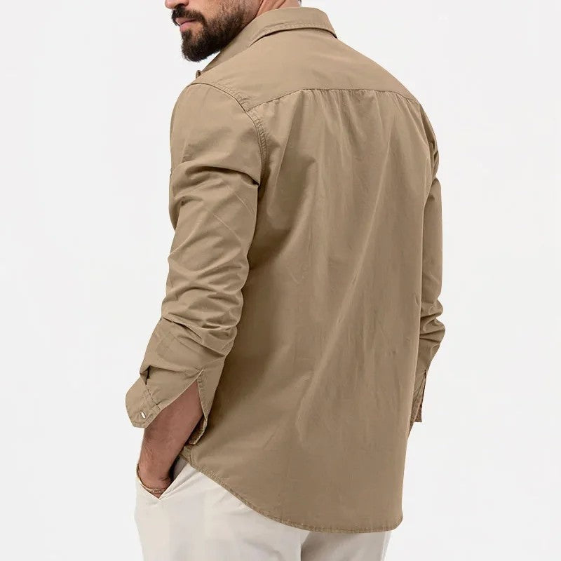 Carlo Men's Relaxed Utility Button-Up Shirt