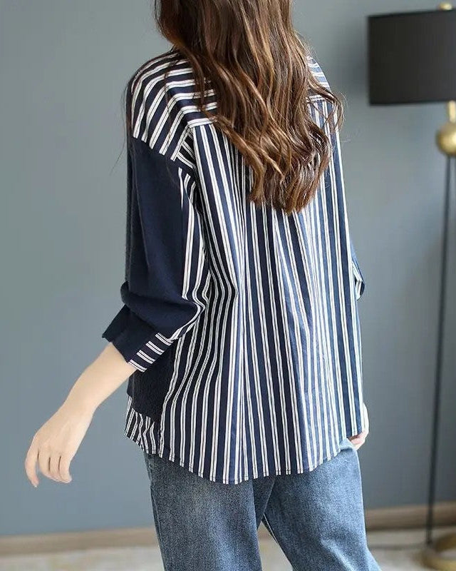 Carol Women's Striped Layered Knit Cardigan