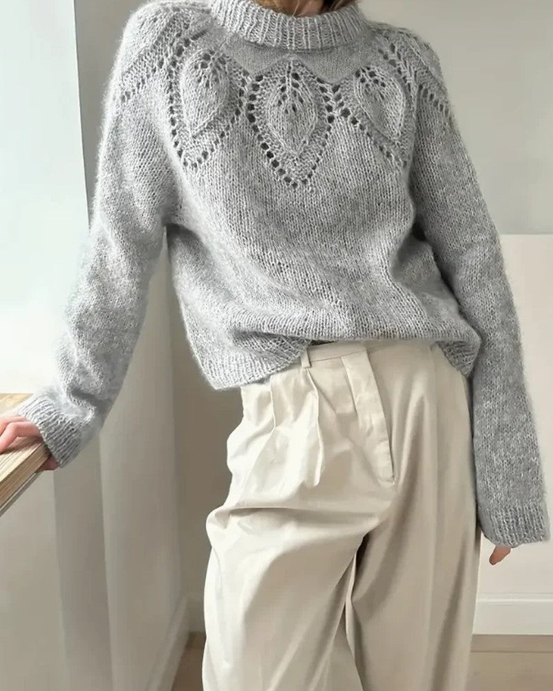 Elodie Relaxed Leaf Knit Sweater