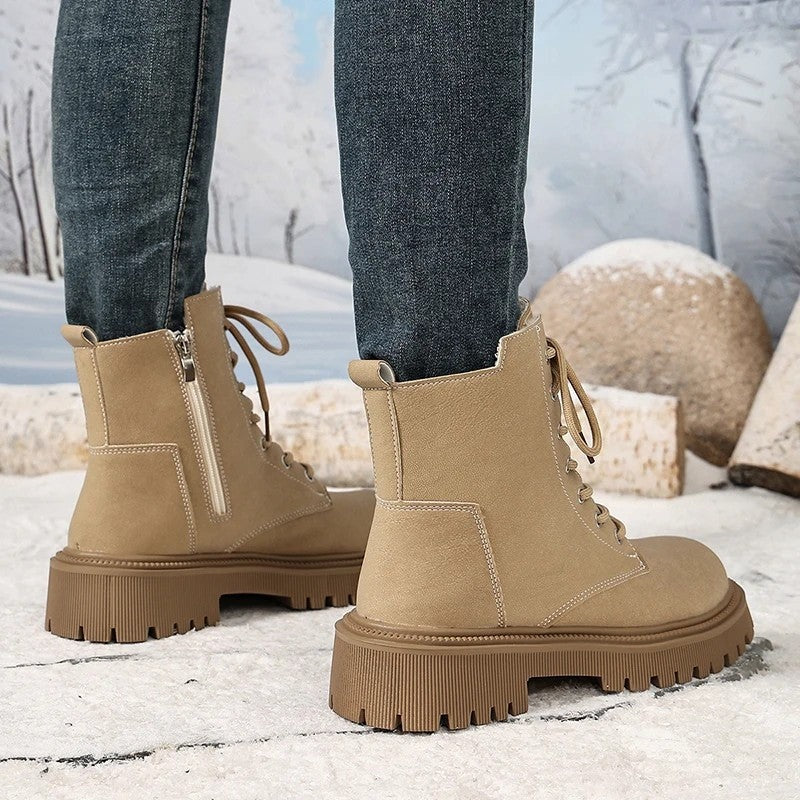 Leah Lace-Up Side Zip Ankle Boots