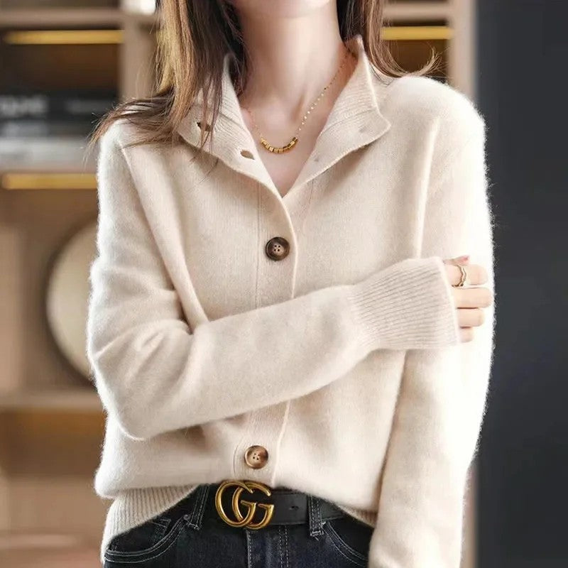 Lunaro Relaxed Knit Button-Up Cardigan
