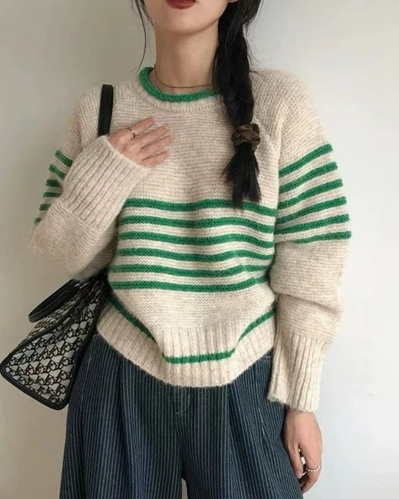 Merivo Relaxed Stripe Knit Sweater