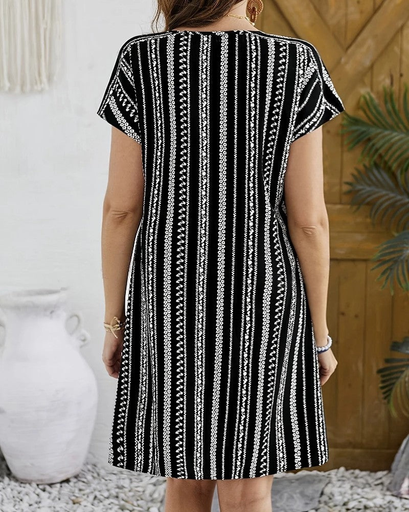 Miriam Women's Striped V-Neck Relaxed Sundress