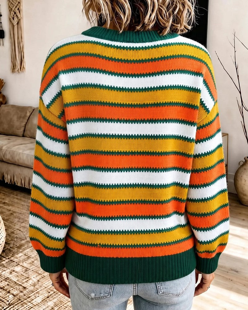 Adriana Women's Relaxed Stripe Knit Sweater