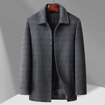 Alvian Modern Textured Button-Up Coat