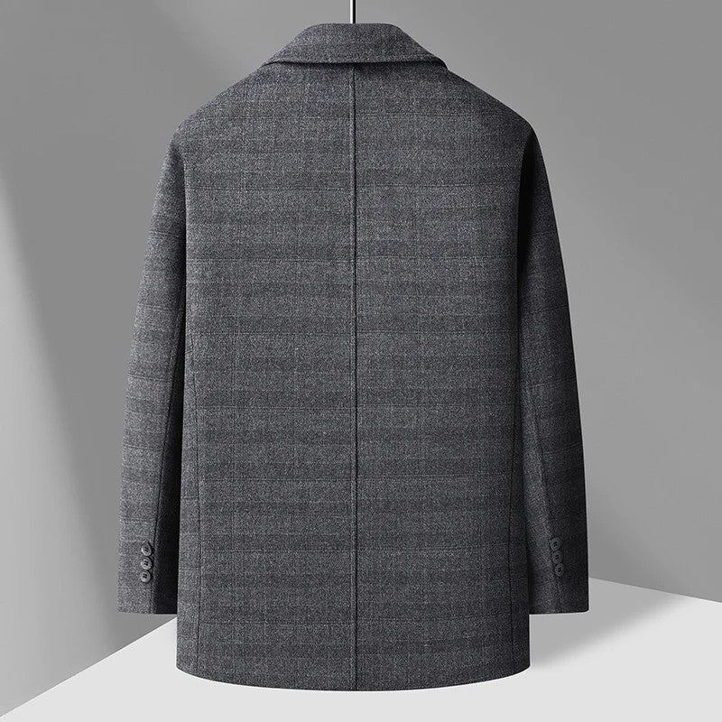 Alvian Modern Textured Button-Up Coat