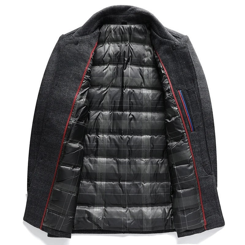 Alvian Modern Textured Button-Up Coat