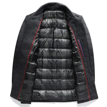Alvian Modern Textured Button-Up Coat
