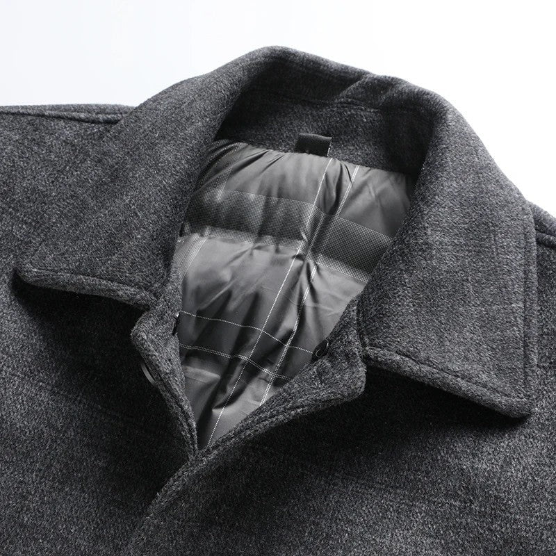Alvian Modern Textured Button-Up Coat