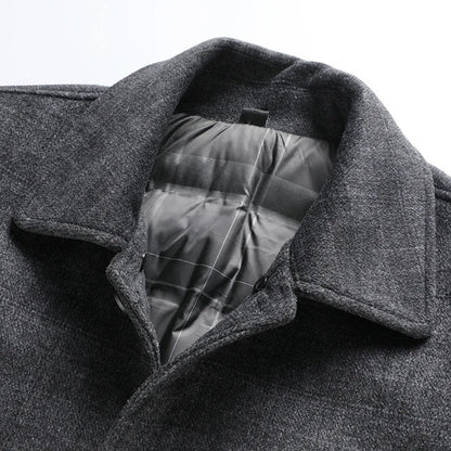 Alvian Modern Textured Button-Up Coat