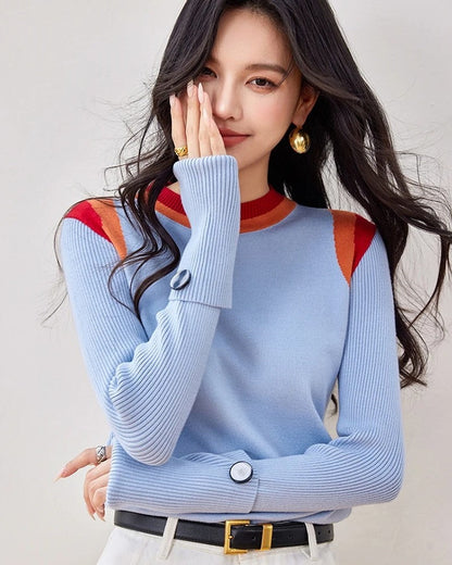 Amelia Women's Colorblock Ribbed Knit Sweater