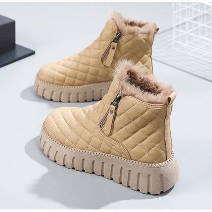 Anna Quilted Faux Fur Platform Boot