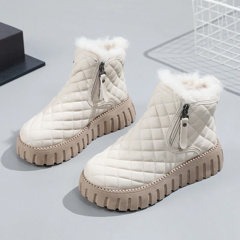 Anna Quilted Faux Fur Platform Boot
