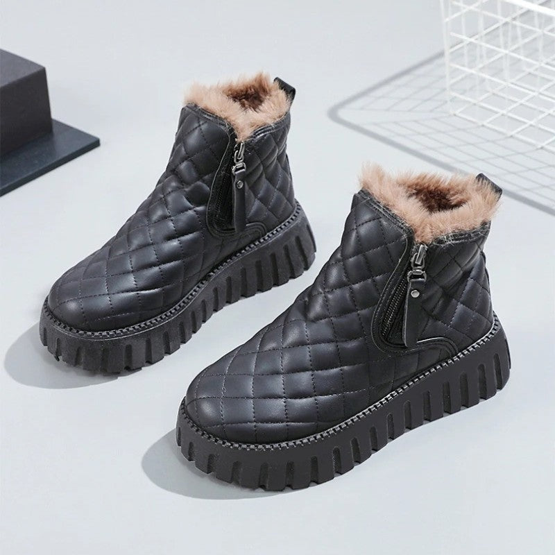 Anna Quilted Faux Fur Platform Boot