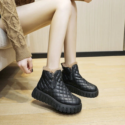 Anna Quilted Faux Fur Platform Boot