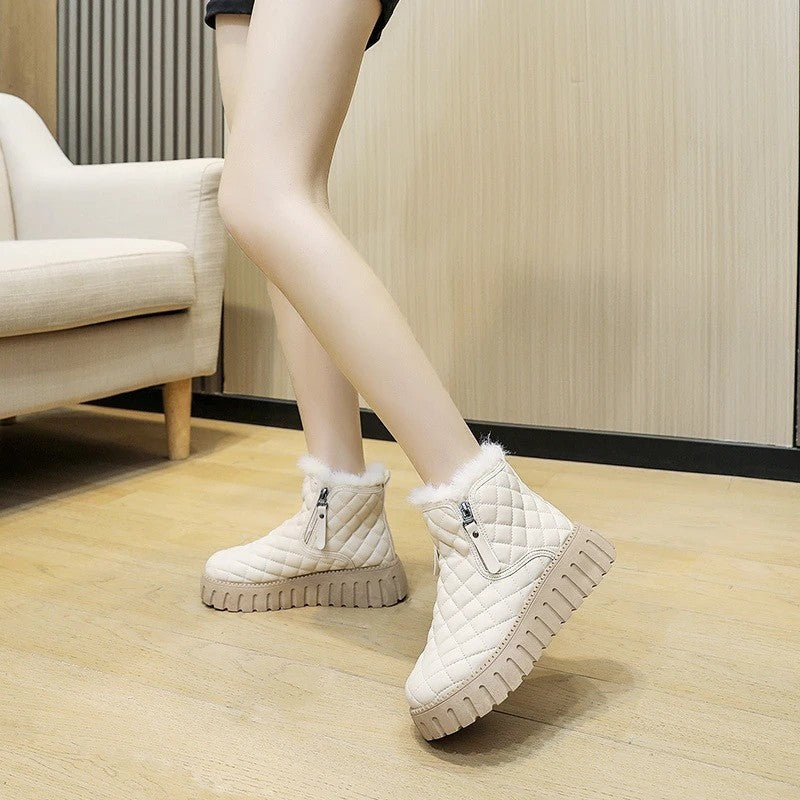 Anna Quilted Faux Fur Platform Boot