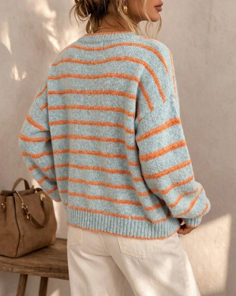 Astrid Women's Relaxed Striped Knit Cardigan