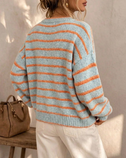 Astrid Women's Relaxed Striped Knit Cardigan