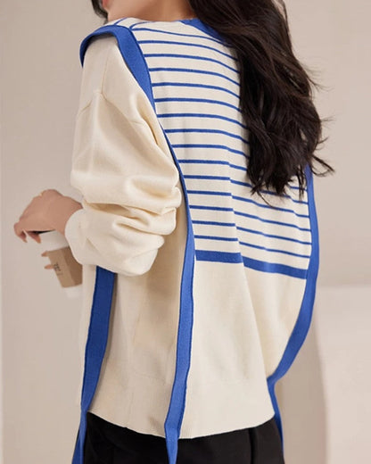 Beatriz Striped Knit Contrast Sweater