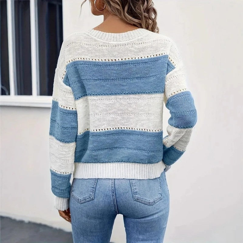 Bella Women's Relaxed Stripe Knit Sweater