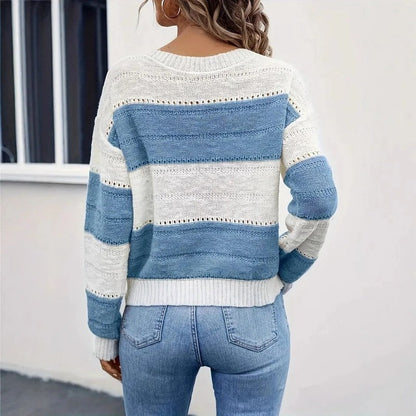 Bella Women's Relaxed Stripe Knit Sweater