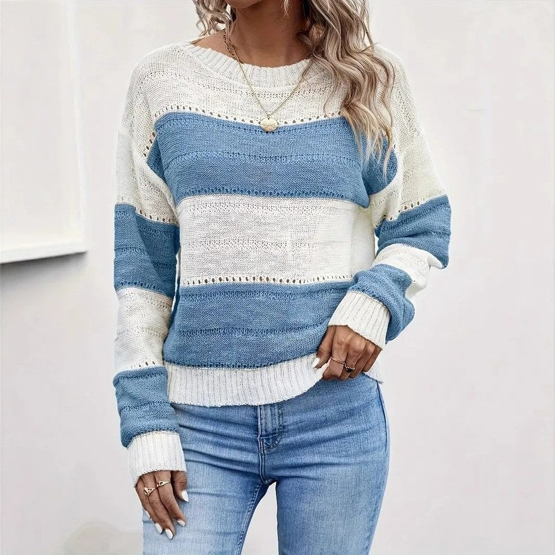 Bella Women's Relaxed Stripe Knit Sweater