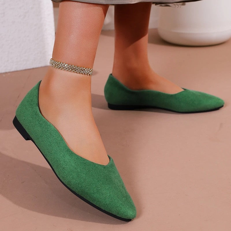 Bianca Women's Suede Pointed Toe Flats