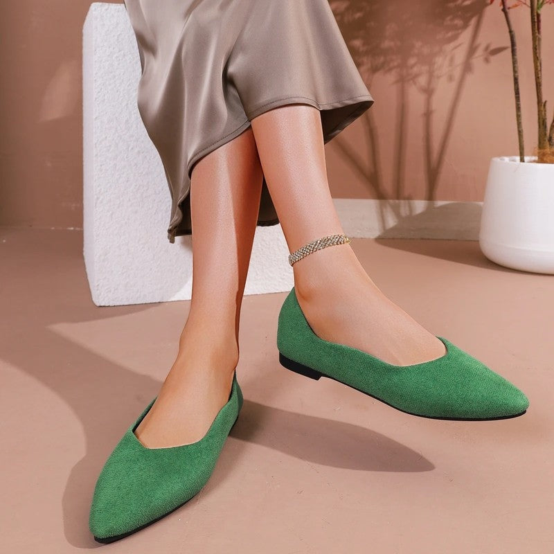 Bianca Women's Suede Pointed Toe Flats