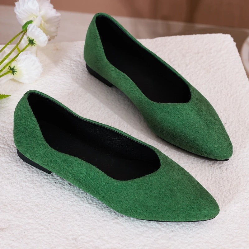 Bianca Women's Suede Pointed Toe Flats