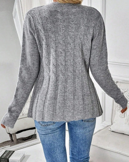 Brienne Cable Knit Button-Up Cardigan