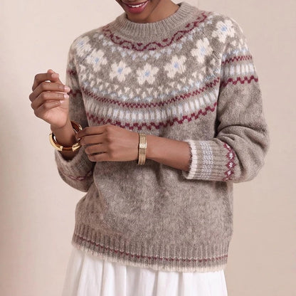 Carla Fair Isle Knit Crewneck Sweater