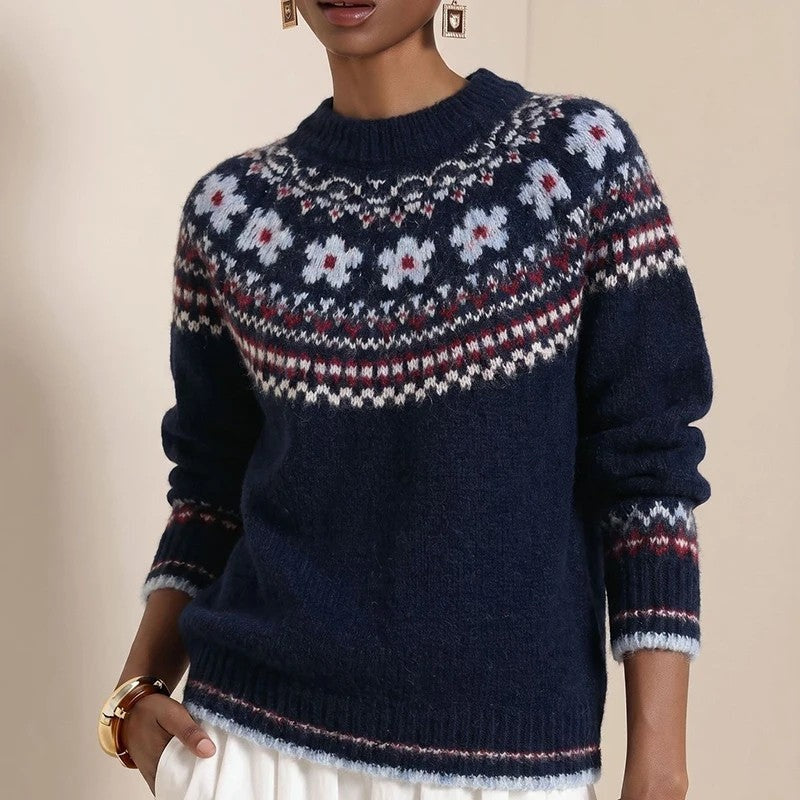 Carla Fair Isle Knit Crewneck Sweater