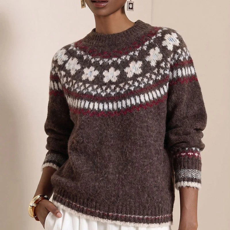 Carla Fair Isle Knit Crewneck Sweater
