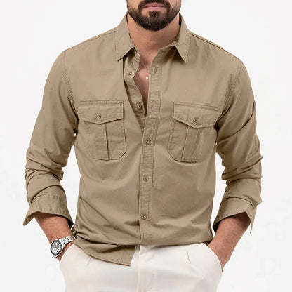 Carlo Men's Relaxed Utility Button-Up Shirt