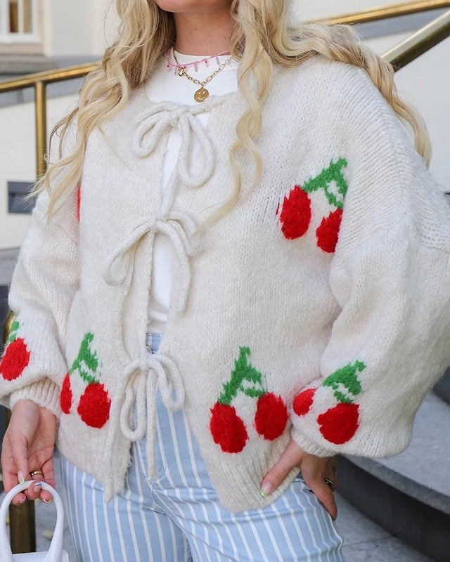Catherine Relaxed Knit Tie Cardigan