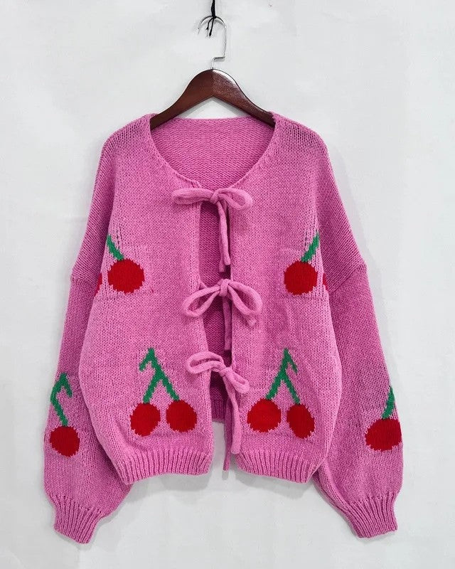 Catherine Relaxed Knit Tie Cardigan