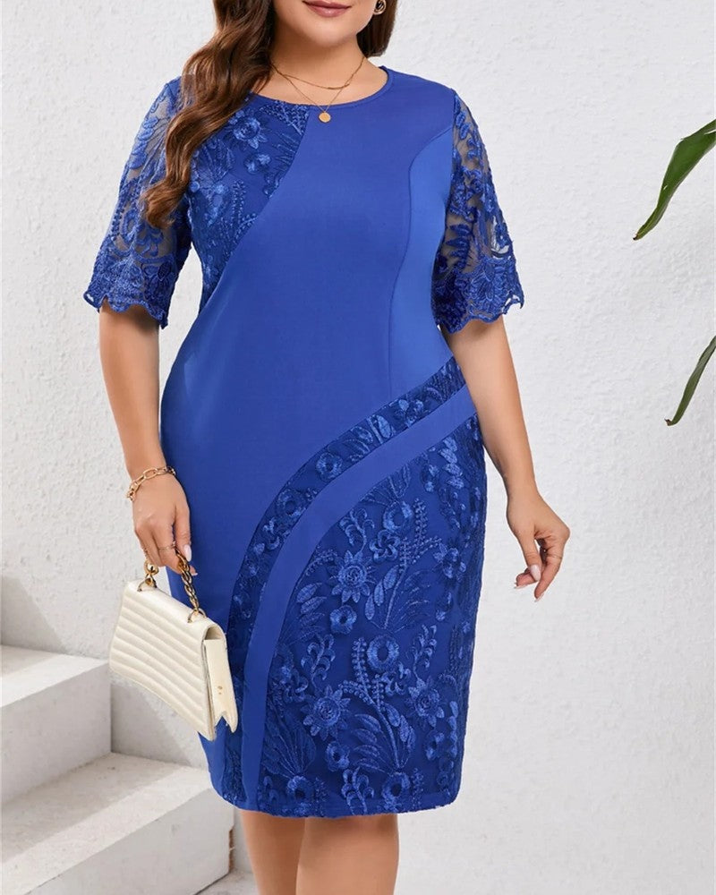 Chloe Floral Lace Panel Sheath Dress