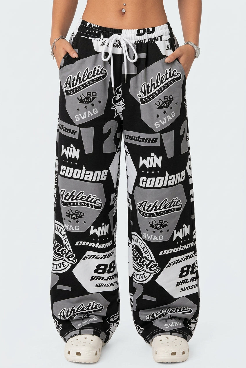 Danielle Women's Graphic Wide-Leg Lounge Pants