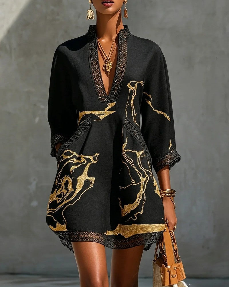 Denise Women's Relaxed Embroidered Linen Mini Dress