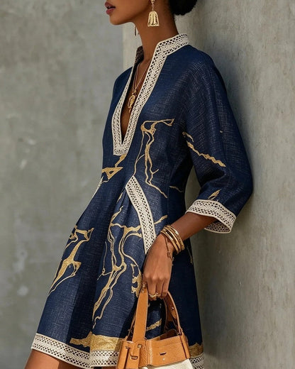 Denise Women's Relaxed Embroidered Linen Mini Dress