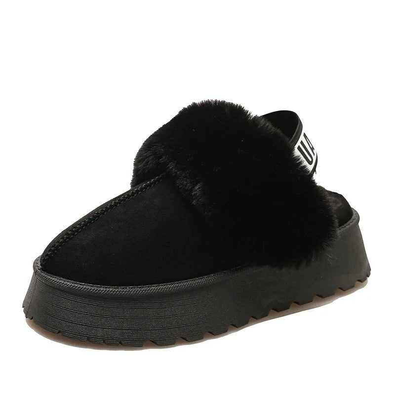Diana Platform Fuzzy Lined Slip-On Mule