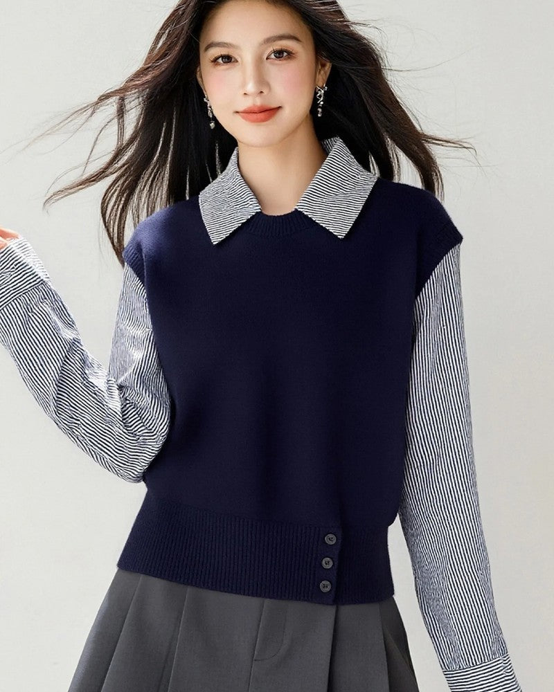 Dorothy Women's Layered Knit Button Sweater