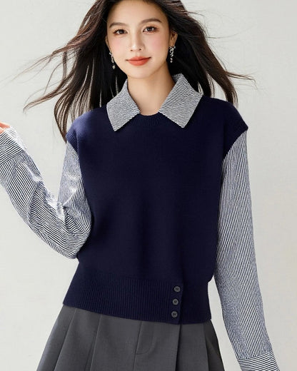 Dorothy Women's Layered Knit Button Sweater