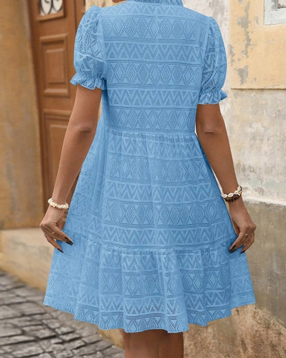 Elena Women's Lace Puff Sleeve Mini Dress
