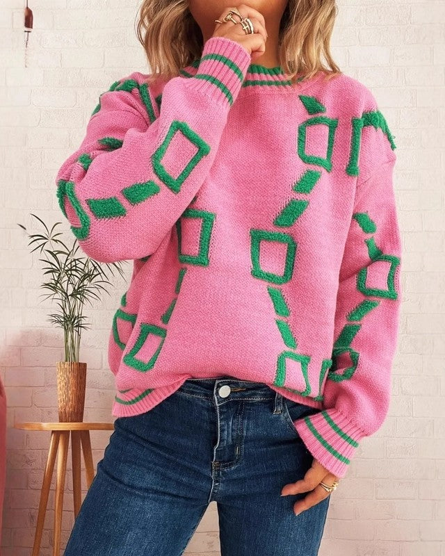 Elisa Women's Relaxed Graphic Knit Sweater