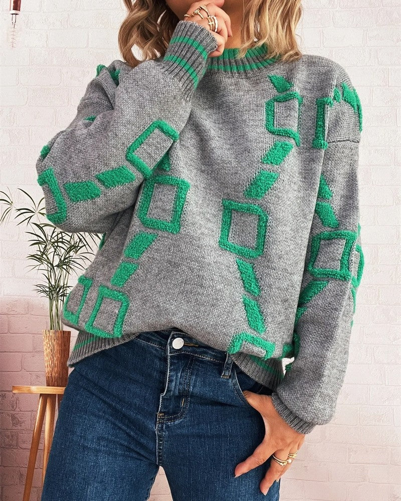 Elisa Women's Relaxed Graphic Knit Sweater
