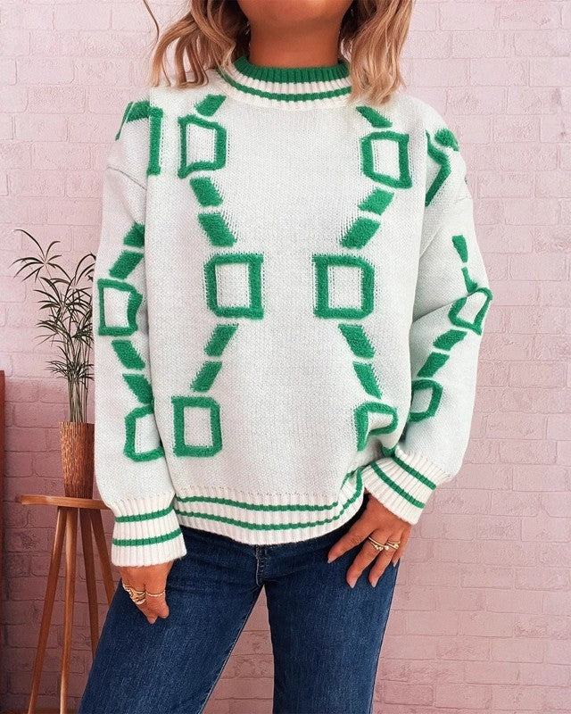 Elisa Women's Relaxed Graphic Knit Sweater