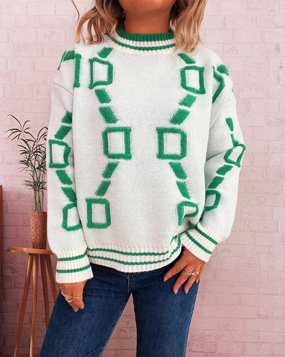 Elisa Women's Relaxed Graphic Knit Sweater