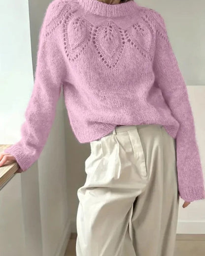 Elodie Relaxed Leaf Knit Sweater