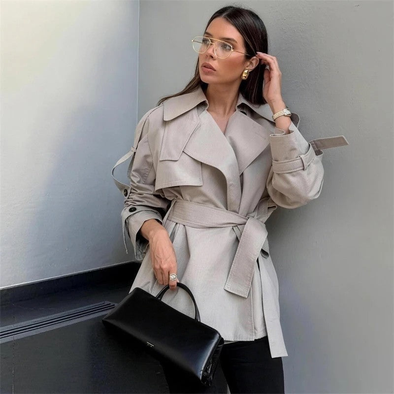 Eloria Relaxed Belted Short Trench Coat